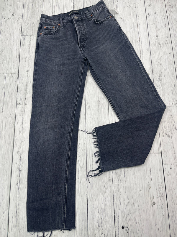 Denim Forum the Patti mid rise straight black denim jeans - Hers XXS/23