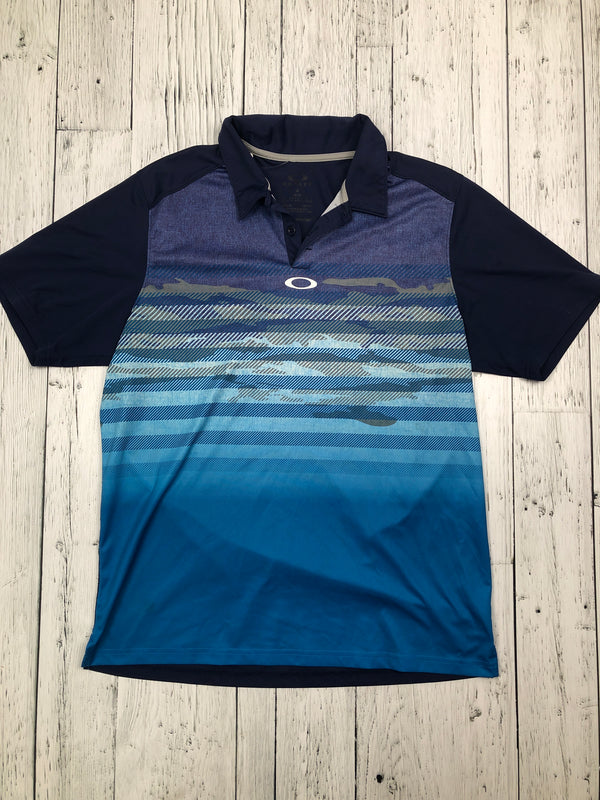 Oakley blue patterned golf shirt - His M