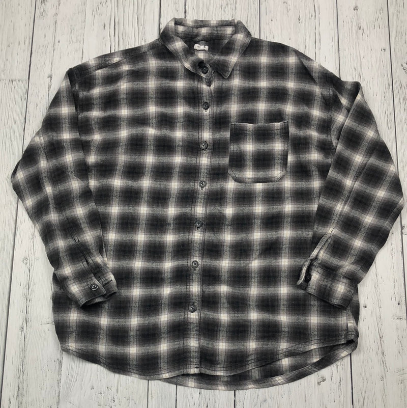 Garage black white plaid shirt - Hers XS