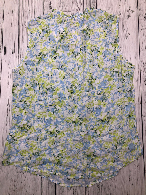 Tribal green blue floral tank top - Hers S