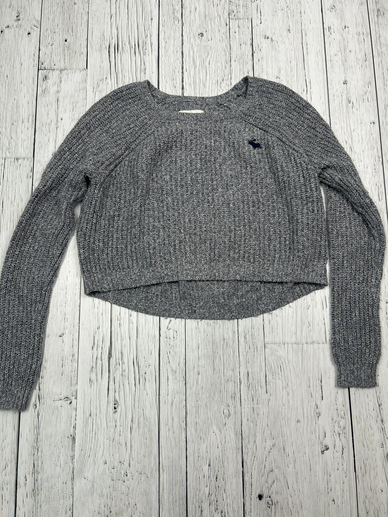 Abercrombie & Fitch grey knit crop sweater - Hers S