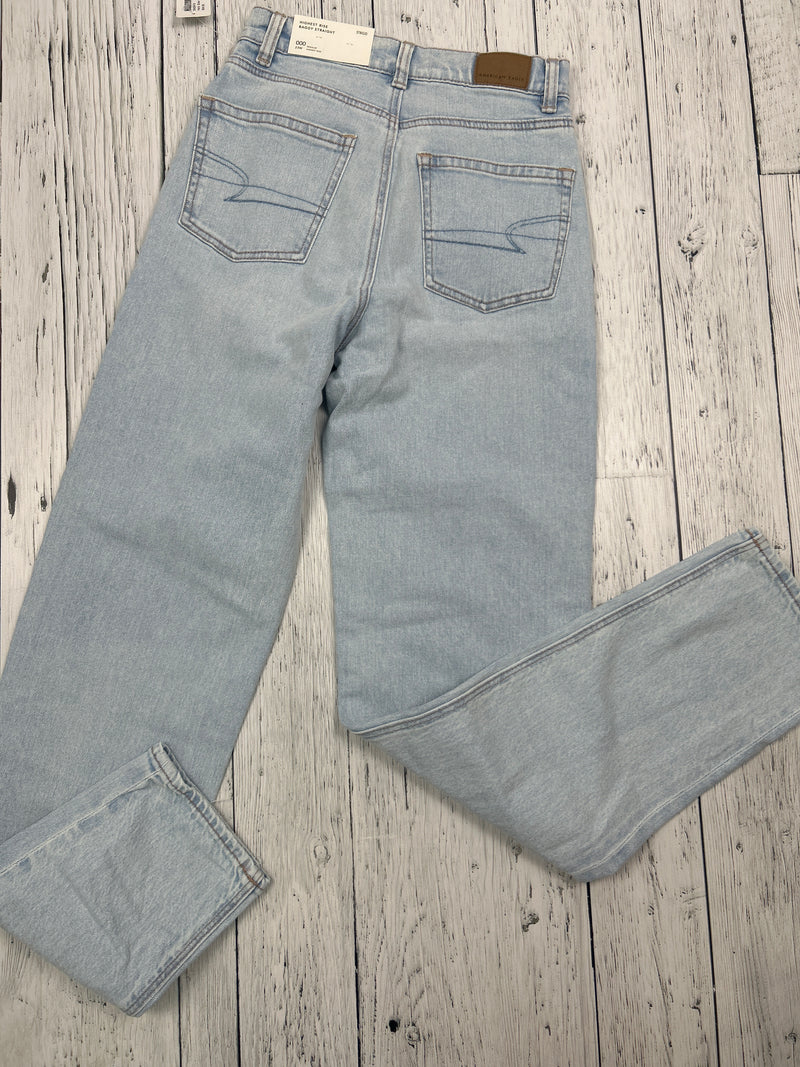 American Eagle blue highest rise baggy straight jeans - Hers XXS/23