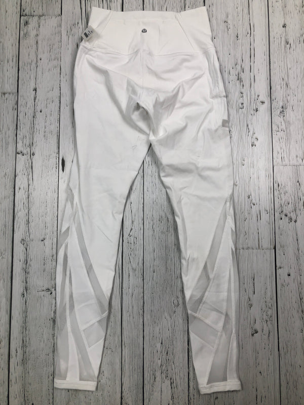 lululemon white patterned mesh leggings - Hers S/6