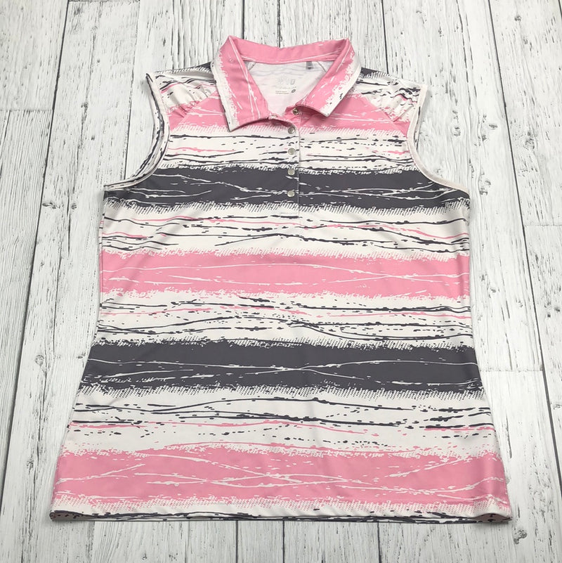 Nvo pink black white patterned golf shirt - Hers M
