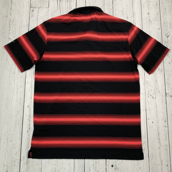 Nike red black striped golf shirt - His M