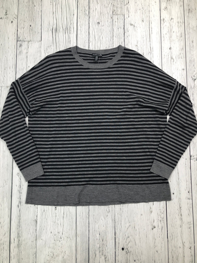 Eileen Fisher grey black striped shirt - Hers S