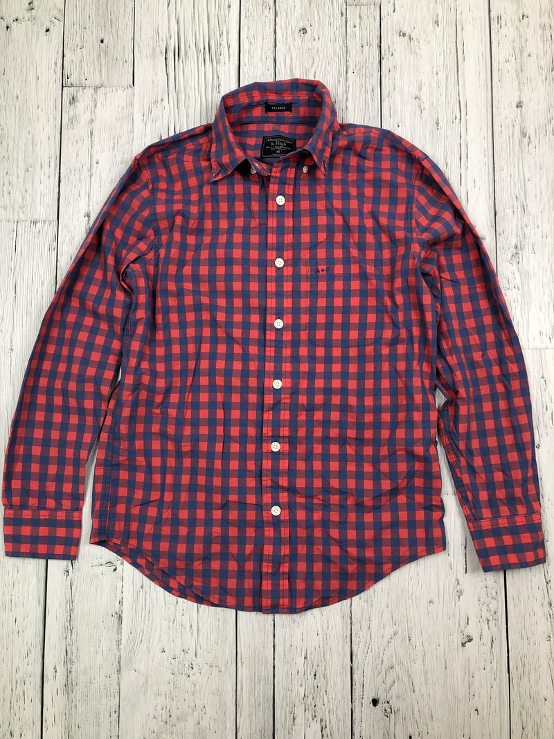 Abercrombie&Fitch blue red patterned button up shirt - His XS