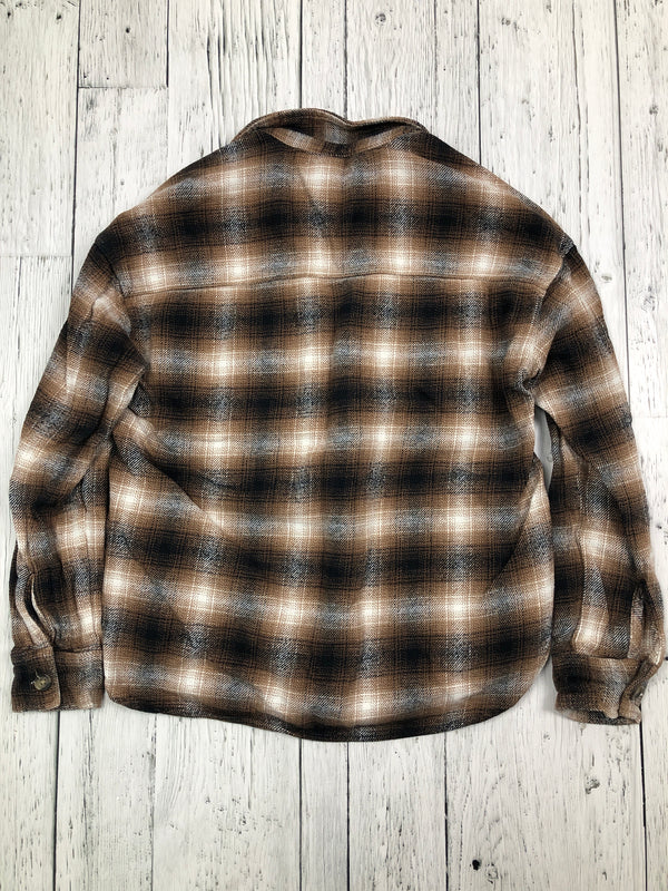 Hollister brown black plaid flannel - Hers XS