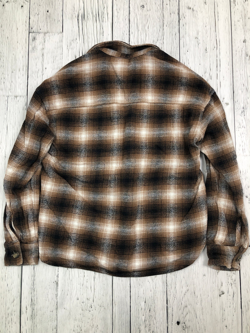 Hollister brown black plaid flannel - Hers XS