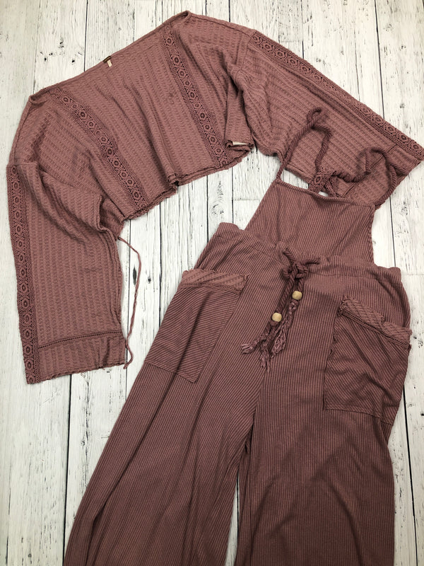 Free People dusty pink shirt/romper set - Hers S