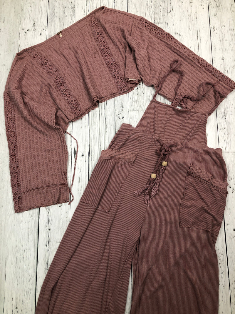 Free People dusty pink shirt/romper set - Hers S