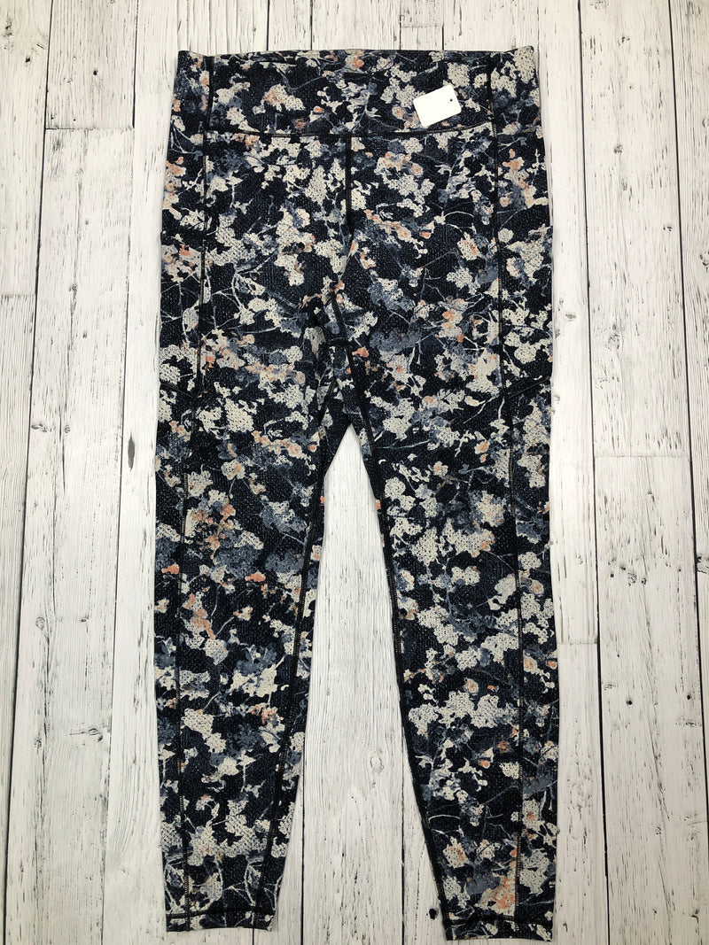 lululemon blue and white leggings - Hers 12/L