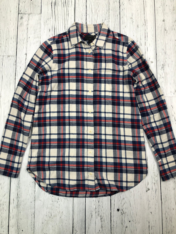 J.crew blue white red plaid flannel - Hers XS/0