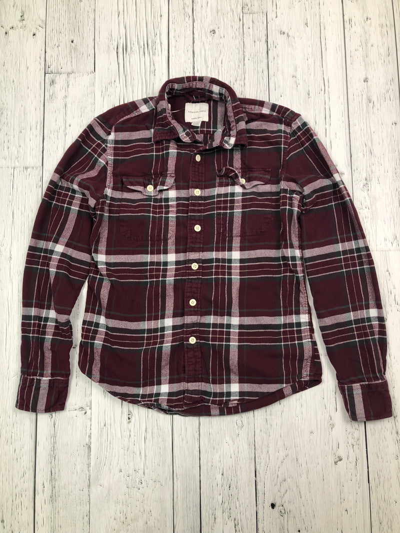 American Eagle burgundy plaid flannel - Hers XS