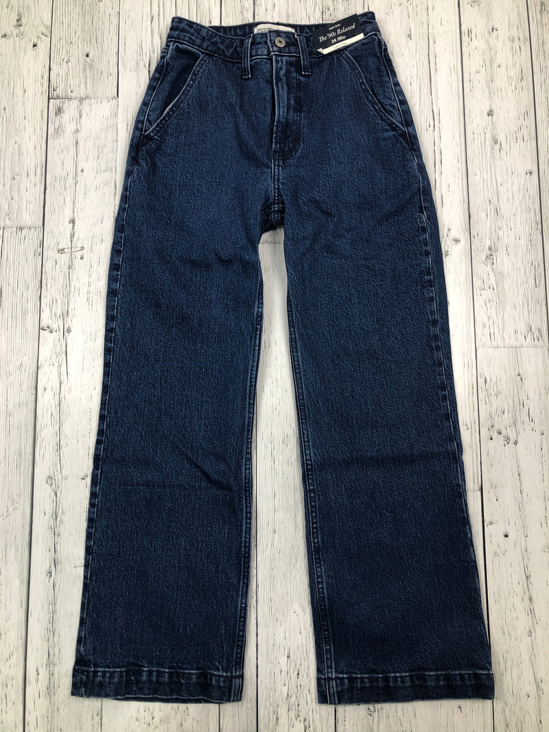 Abercrombie&Fitch 90s relaxed high rise blue jeans - Hers XXS