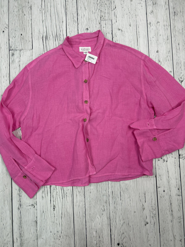 Velvet by Graham & Spencer pink button up shirt - Hers M
