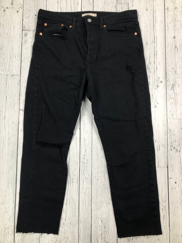 Levi’s black distressed wedgie jeans - Hers L/31