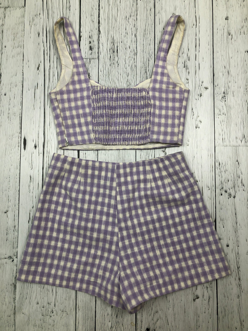 Zara purple white plaid shorts/ tank top - Hers XS