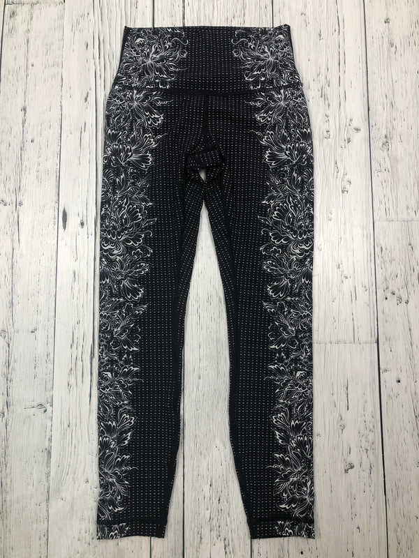 lululemon black white patterned leggings - Hers S