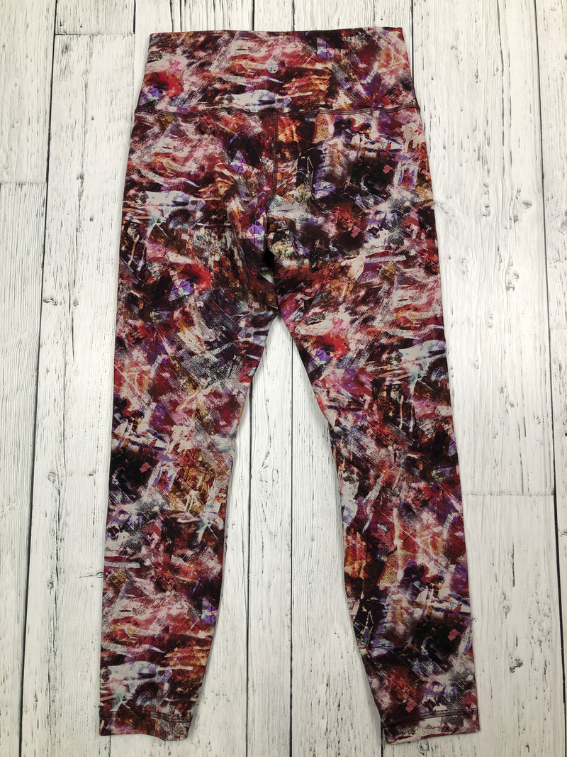 lululemon red patterned leggings - Hers M/8