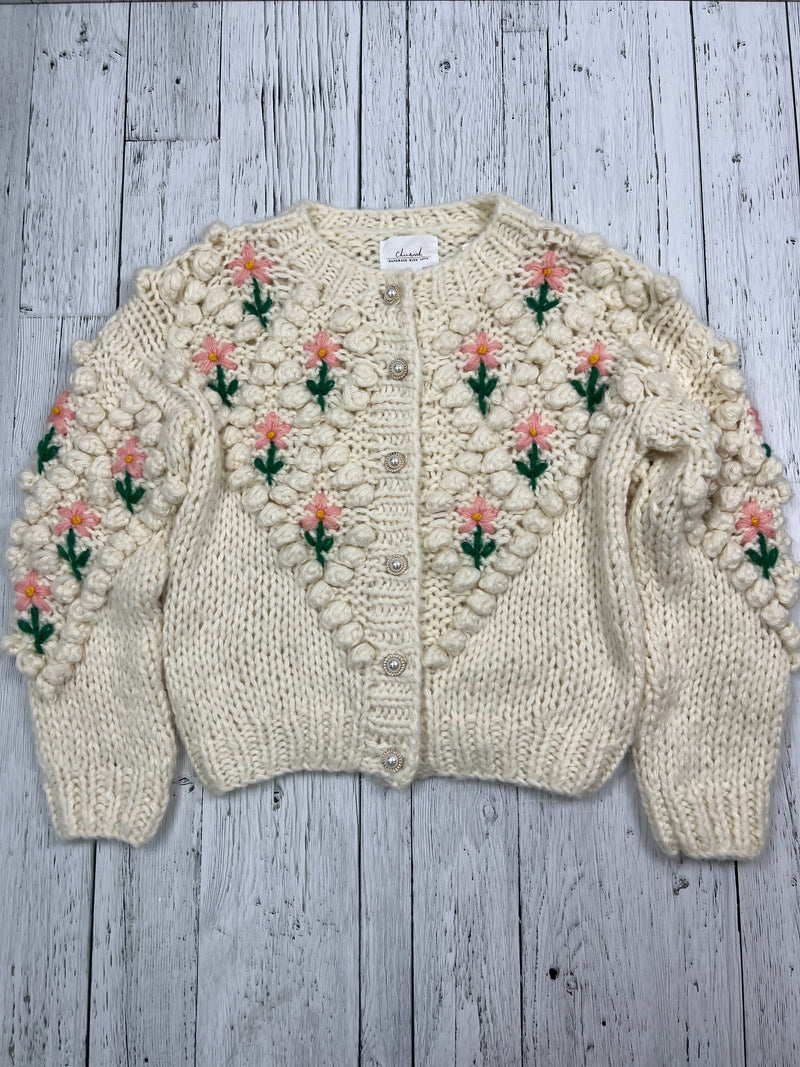 Chicwish white floral knitted sweater - Hers OS