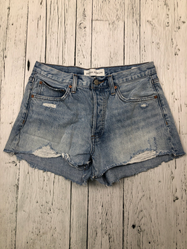 Denim Forum blue distressed ex boyfriend shorts - Hers S/27