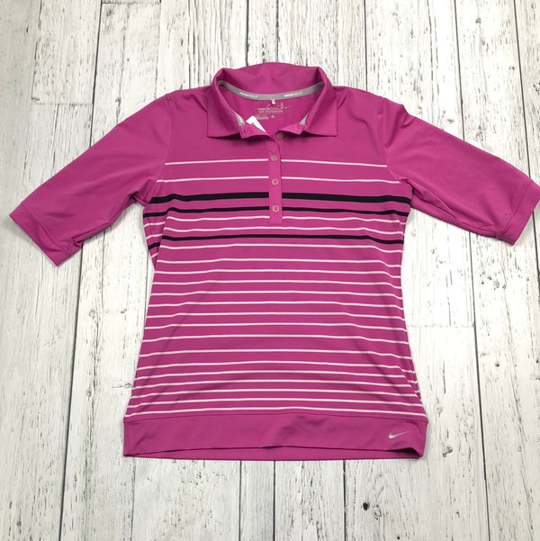 Nike golf pink white striped shirt - Hers S