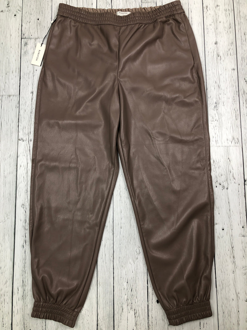 Babaton Aritzia brown vegan leather pants - Hers L