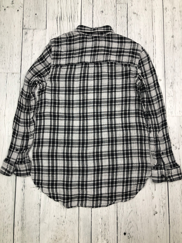 Madewell black white plaid flannel - Hers S