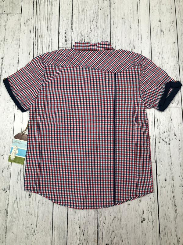 Fore!! red blue white plaid button up shirt - Boys 10