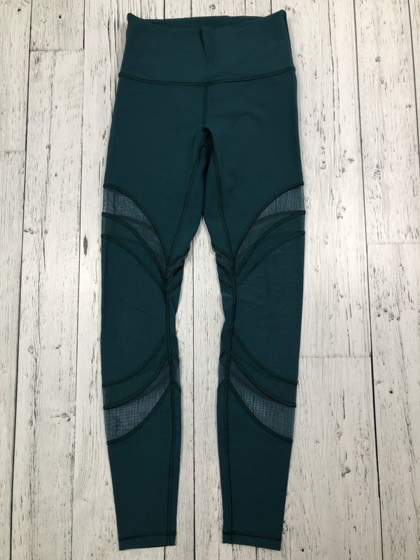 lululemon green patterned mesh leggings - Hers S/6