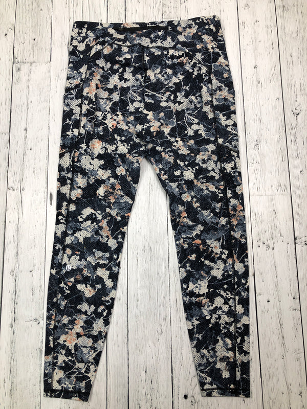 lululemon blue and white leggings - Hers 12/L