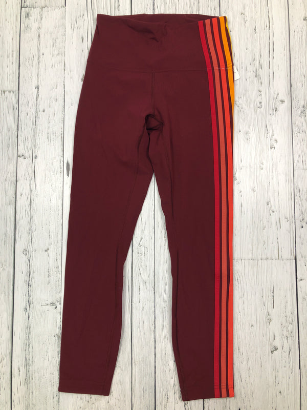 lululemon burgundy striped leggings - Hers S/6