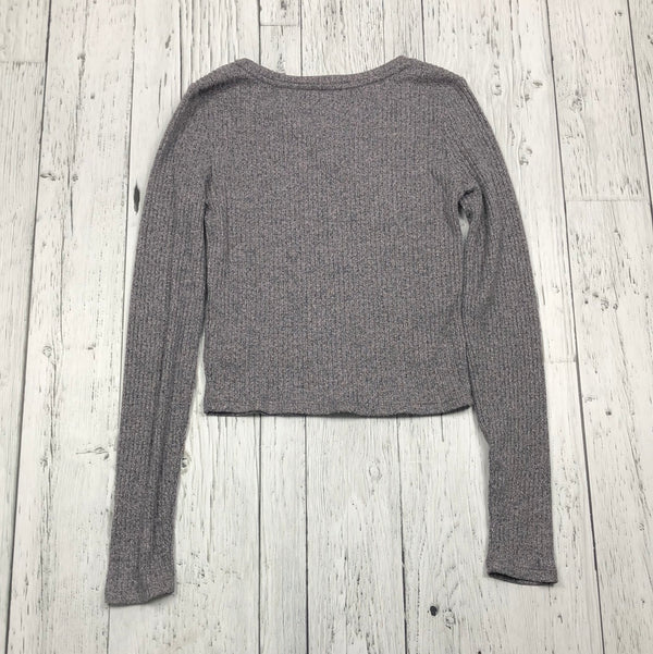 American Eagle Purple Knit Cropped Long Sleeve - Hers XS