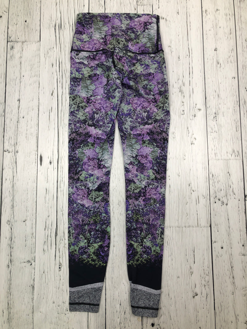 lululemon purple green patterned leggings - Hers S/4