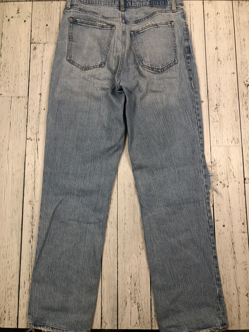 Abercrombie&Fitch 90’s straight ultra high rise distressed blue jeans - Hers L/12/31