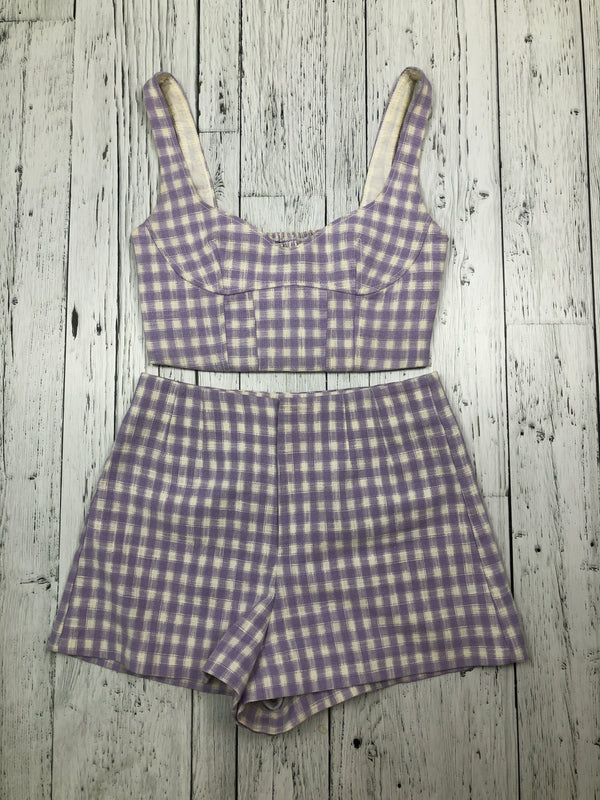 Zara purple white plaid shorts/ tank top - Hers XS