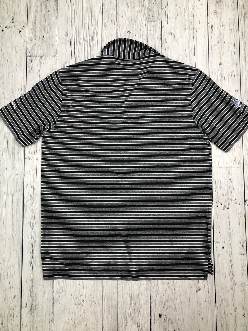 Columbia grey black striped golf shirt - His L