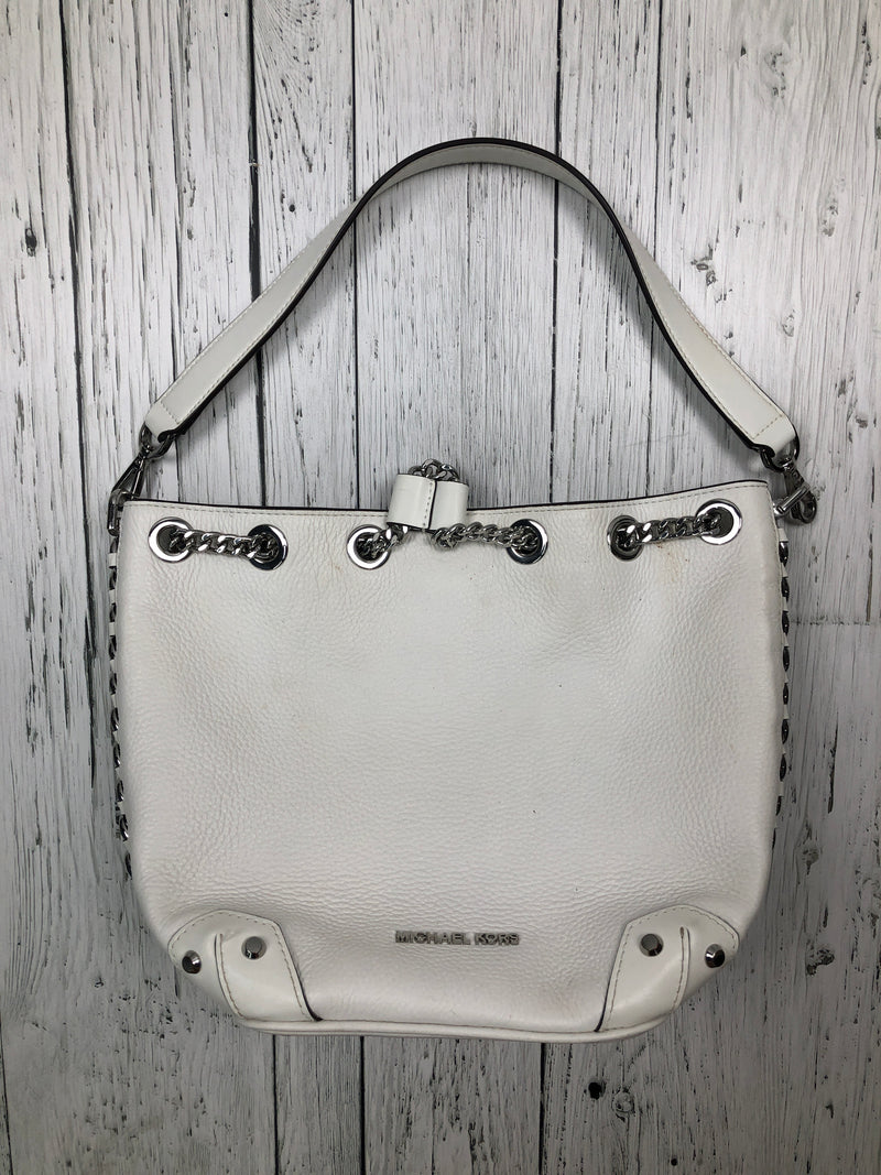 Micheal Kors Alanis Pebbled white Leather & silver purse - Hers