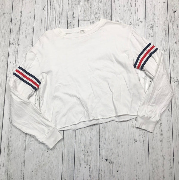 Garage white patterned cropped long sleeve - Hers M