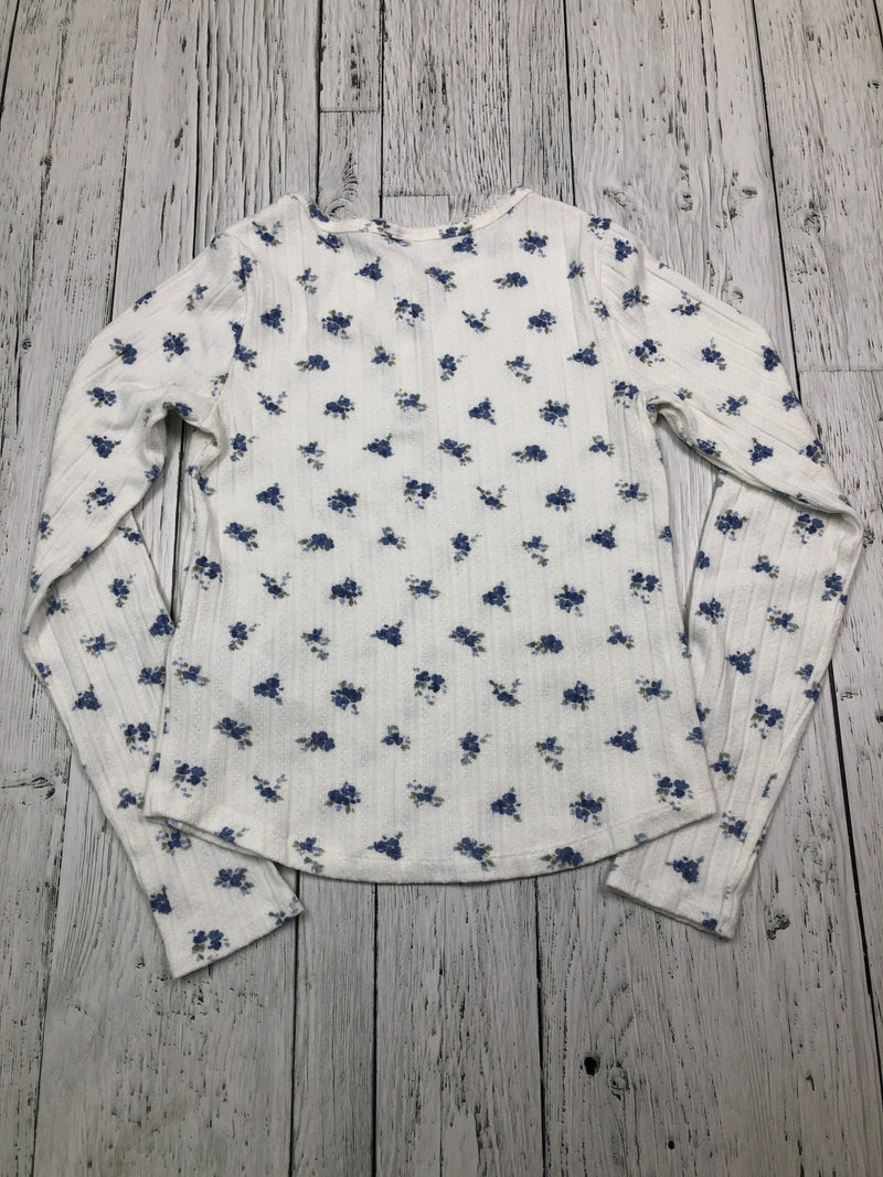 Abercrombie kids white blue floral shirt - Girls 13/14