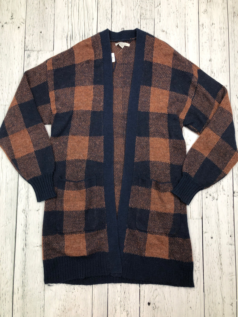 American Eagle brown navy plaid sweater - Hers XS