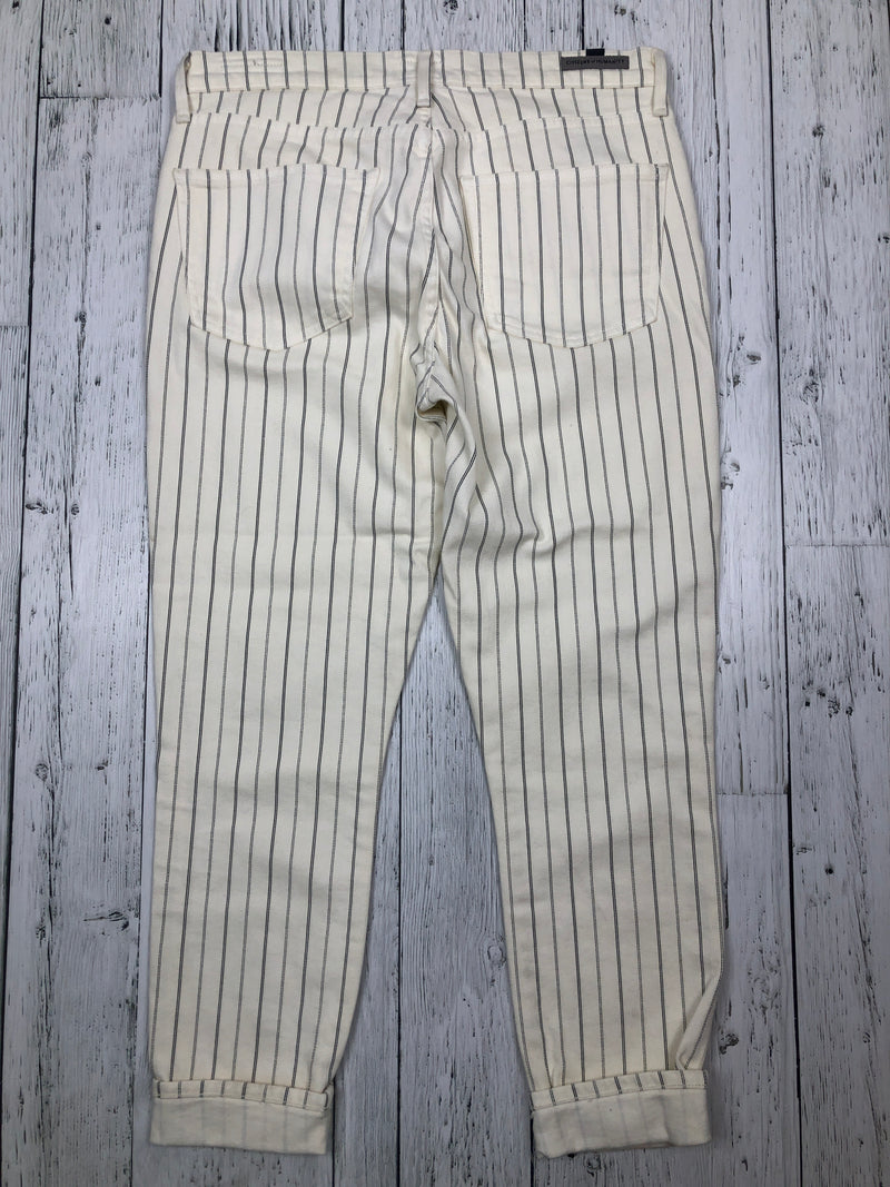 Citizens of Humanity rocket crop high rise skinny white black striped jeans - Hers M/30