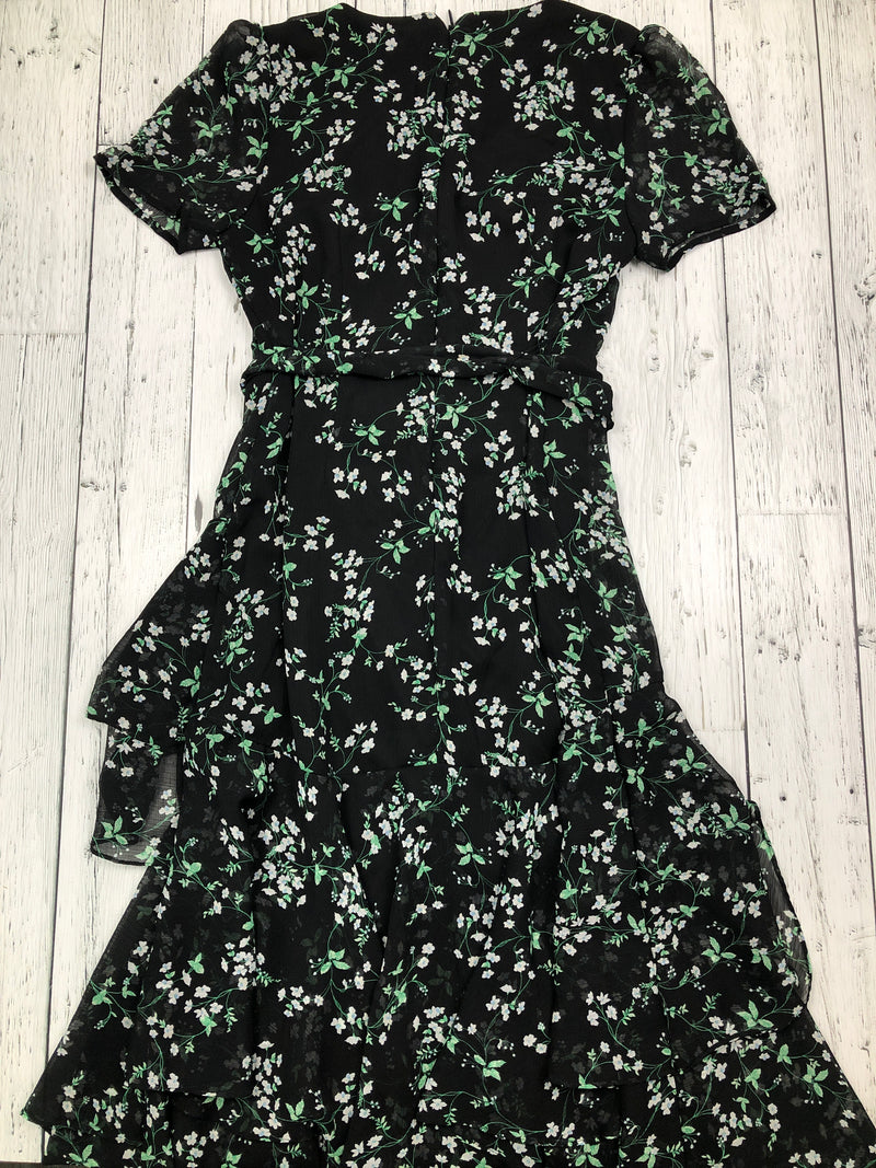 Karl Lagerfeld black green floral dress - Hers M/10