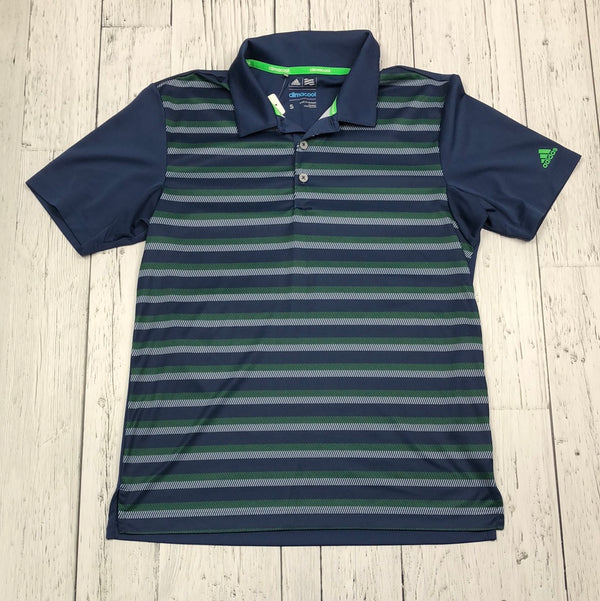Adidas blue green striped golf shirt - His S