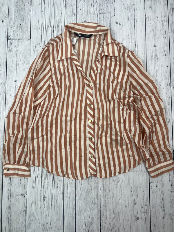 Zara brown white striped shirt - Hers M