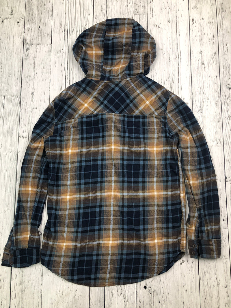 Garage navy brown plaid flannel - Hers M