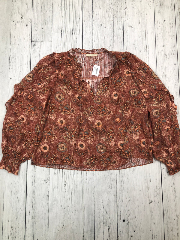 Ulla Johnson burgundy orange patterned shirt - Hers S/6