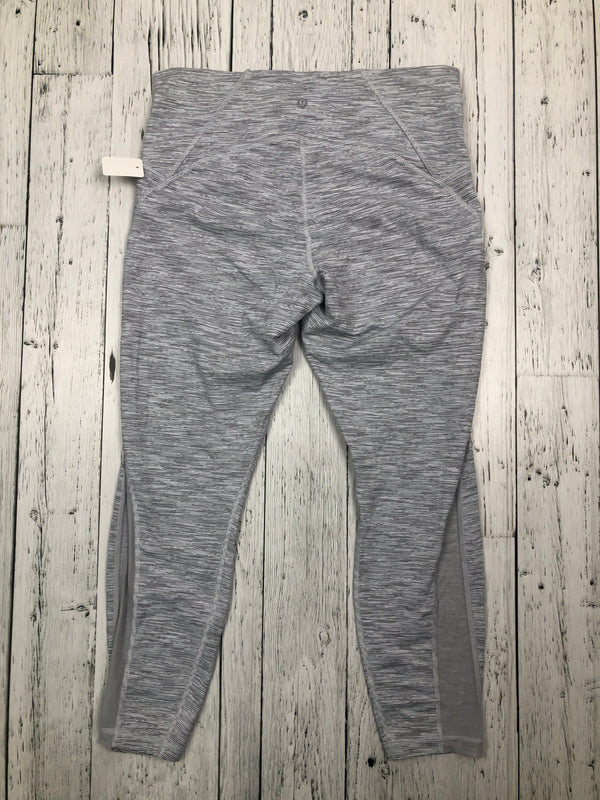 Lululemon grey striped leggings - Hers 12/L