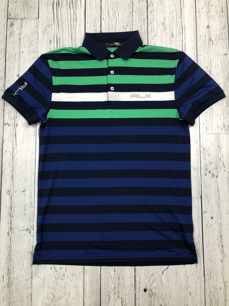 Ralph Lauren blue green black striped golf shirt - His S